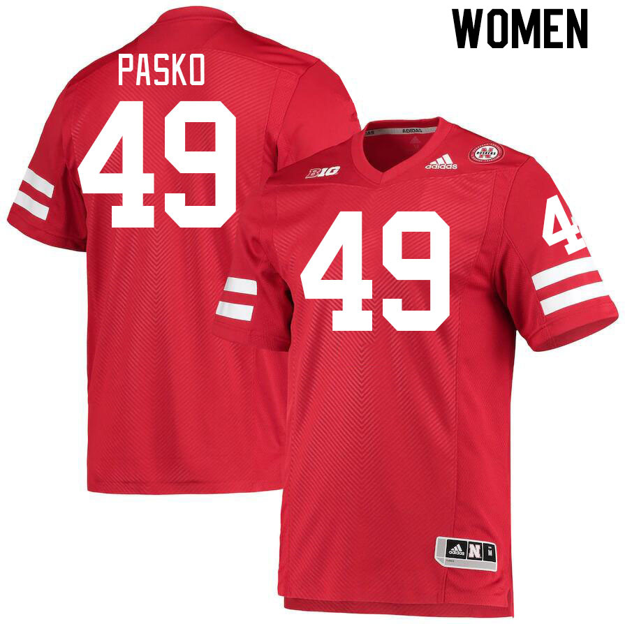 Women #49 Danny Pasko Nebraska Cornhuskers College Football Jerseys Stitched Sale-Red - Click Image to Close